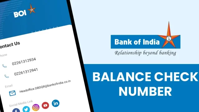 Bank of India Balance Enquiry Number