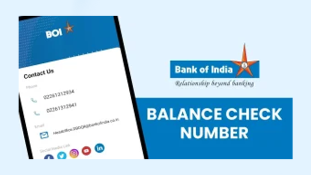 Bank of India Balance Enquiry Number