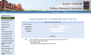 kolkata municipal corporation property tax